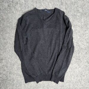 J‎ Crew Sweater Men L Slim Fit Merino Wool Blue Long Sleeve V Neck Runs Small